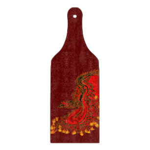 China Drachenrot und Golddesign Schneidebrett