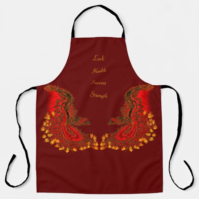 China Drachenrot und Golddesign Schürze (Vorderseite)
