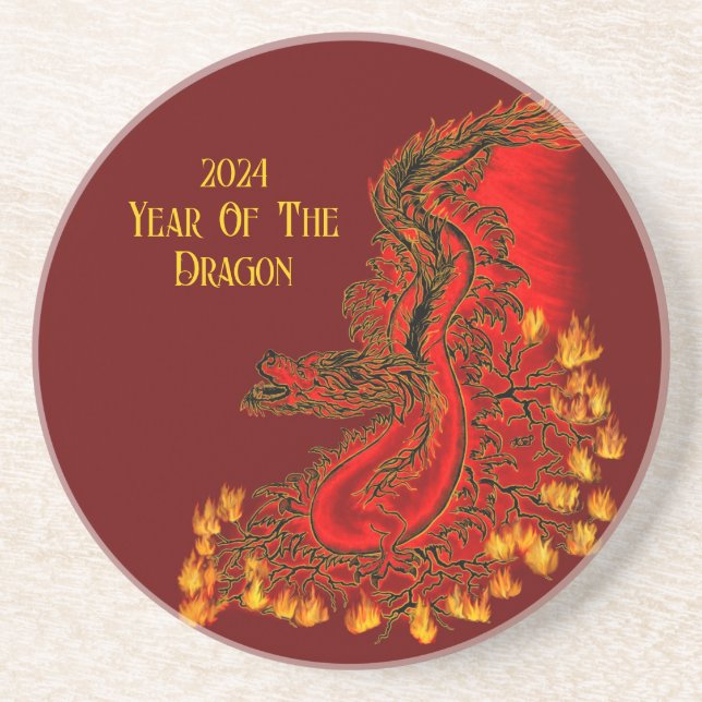China Dragon , 2024 Jahr des Drachen Getränkeuntersetzer (Vorne)