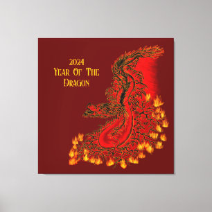 China Dragon , 2024 Jahr des Drachen Leinwanddruck