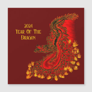 China Dragon , 2024 Jahr des Drachen Magnetkarte