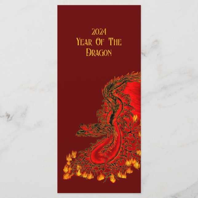China Dragon , 2024 Jahr des Drachen Menükarte (Vorderseite)