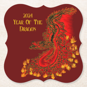 China Dragon , 2024 Jahr des Drachen Untersetzer