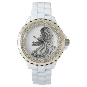 China Dragon im Tattoostil Armbanduhr