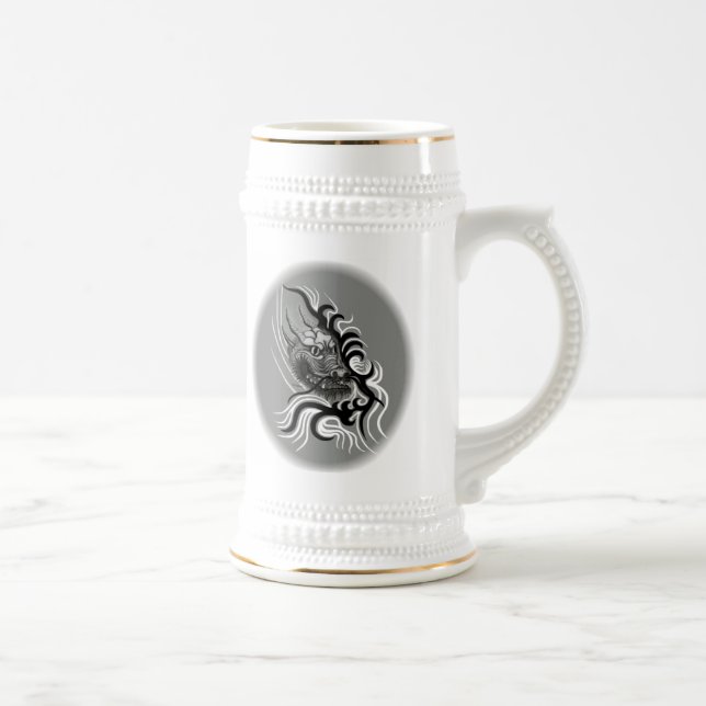 China Dragon im Tattoostil Bierglas (Rechts)