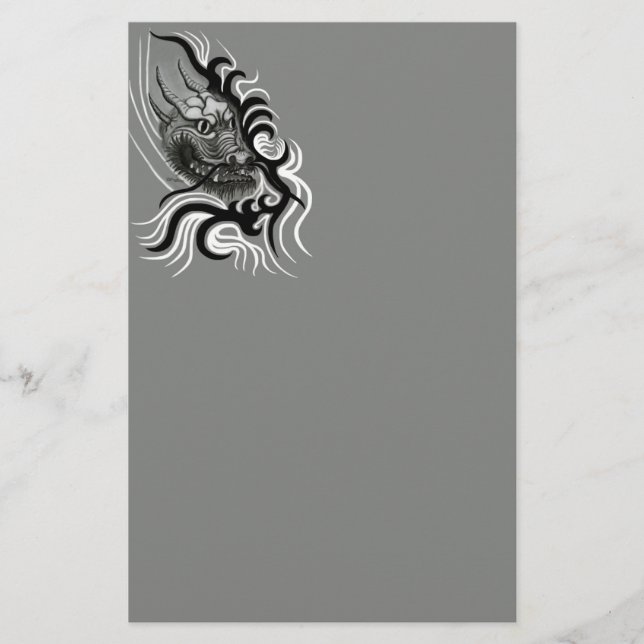 China Dragon im Tattoostil Briefpapier (Vorderseite)