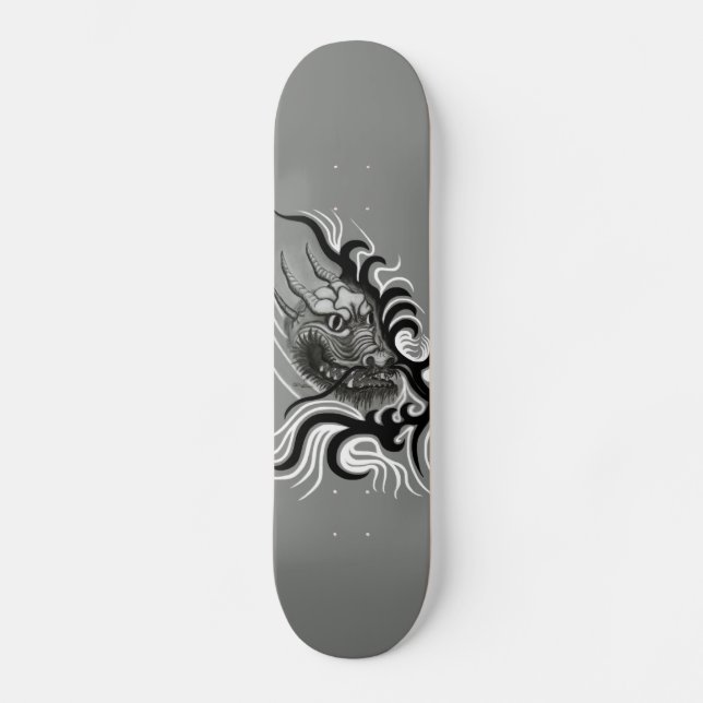 China Dragon im Tattoostil Skateboard (Vorderseite)