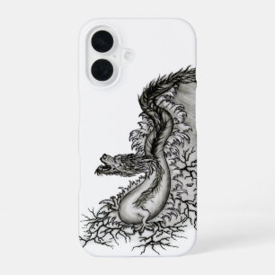 China Dragon, Schwarzweiß-Design in Tattoostyl iPhone 16 Hülle