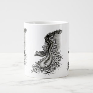 China Dragon, Schwarzweiß-Design in Tattoostyl Jumbo-Tasse