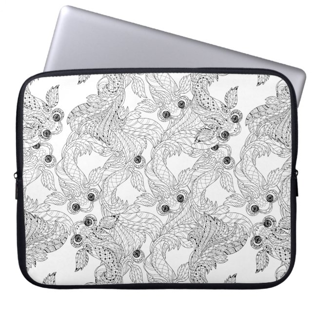 China-Fisch-Gekritzel Laptopschutzhülle (Vorderseite)