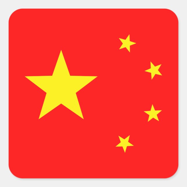 China-Flag "Classic" Quadratischer Aufkleber (Vorderseite)