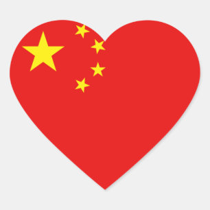 China-Flag-Heftsticker Herz-Aufkleber