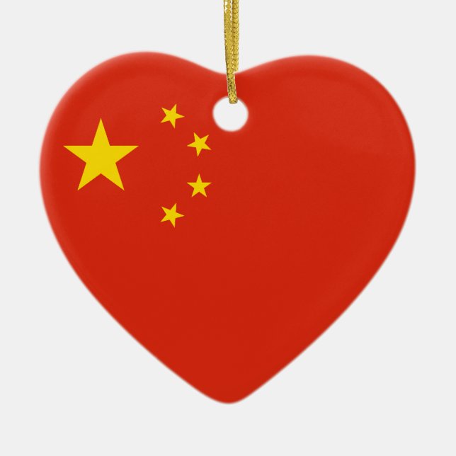 China Flag Herzdekoration Keramik Ornament (Vorne)