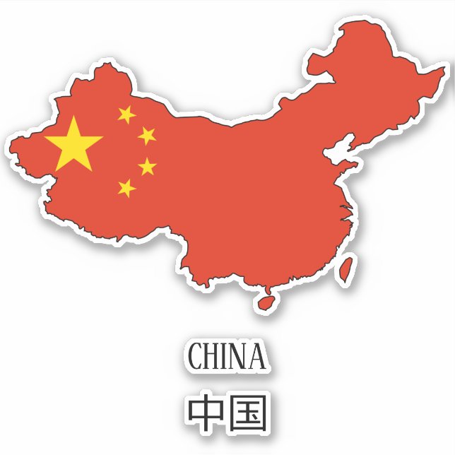 China-Flag-Karte Aufkleber (Vorderseite)