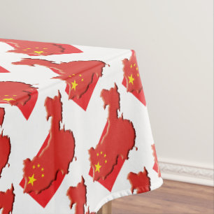 CHINA Flag Karte Stilvoll Patriotic Geometric Tischdecke