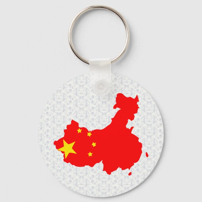China Flag Karte Vollgröße Schlüsselanhänger (Vorderseite)