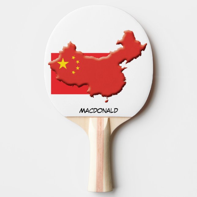 CHINA FLAG & MAP Personalisiert Tischtennis Schläger (Vorderseite)