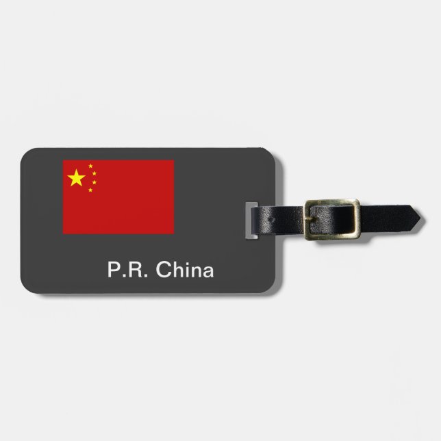 China Flag, mit Namen, Adresse.. Gepäckanhänger (Vorderseite horizontal)