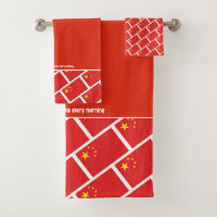 CHINA FLAG Personalisierte Schrift CHINESE Rot