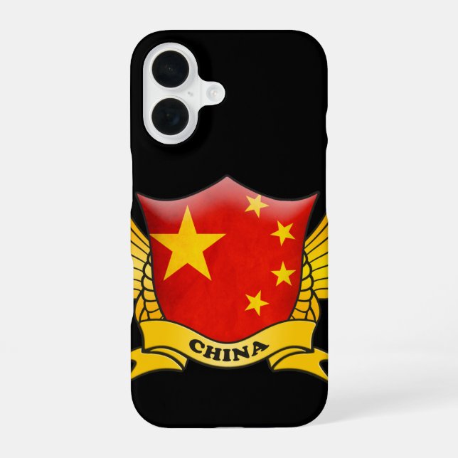 China-Flagge Emblem iPhone 16 Hülle (Rückseite)