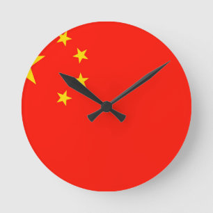 China-Flagge - hohe Qualität Runde Wanduhr