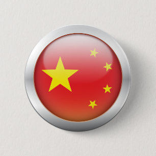 China-Flagge "Kugel " Button