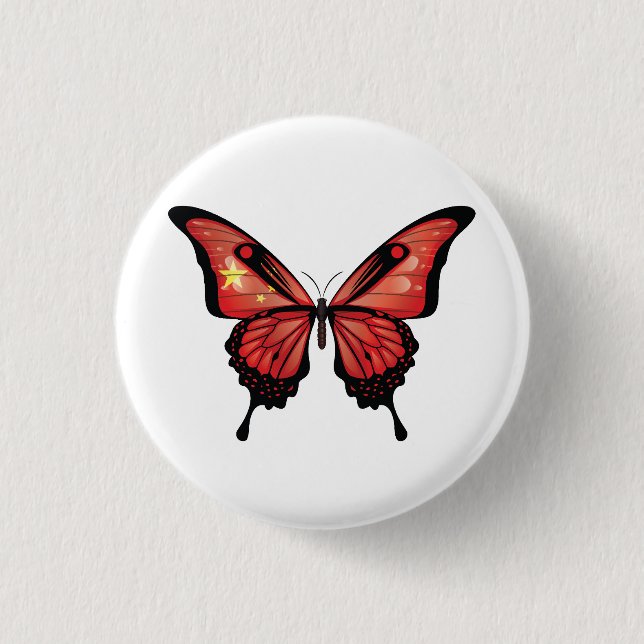 China Frack Schmetterlingsflaggenaufkleber Button (Vorderseite)