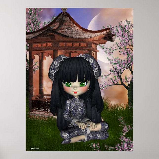 China Girl Beautiful Orient Print Poster (Vorne)