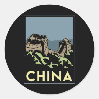 China große Wand asiatische Kunst Deko Retro-Reise Runder Aufkleber