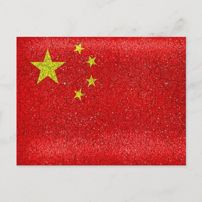 China Grunge Style Flag Postkarte (Vorderseite)