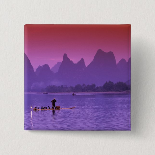 China, Guanxi. Li River Single Button (Vorderseite)