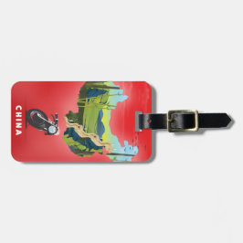 China Illustrierte Karte Reiseplakat Gepäckanhänger