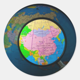 China im Fokus Runder Aufkleber