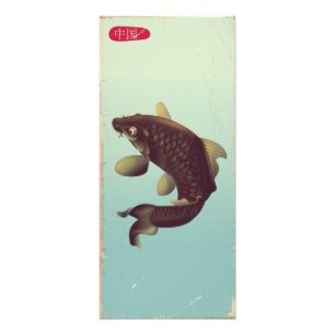 China im Vintage-Stil Koi-Karpfen Reiseplakat . Fotodruck