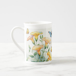 China-Kaffee-Tasse - Gelbe Morgenruhm Prozellantasse