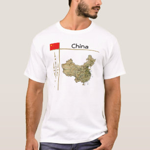 China Karte + Flagge + T - Shirt