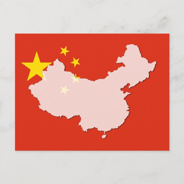 China-Kontur-Karte Postkarte (Vorderseite)
