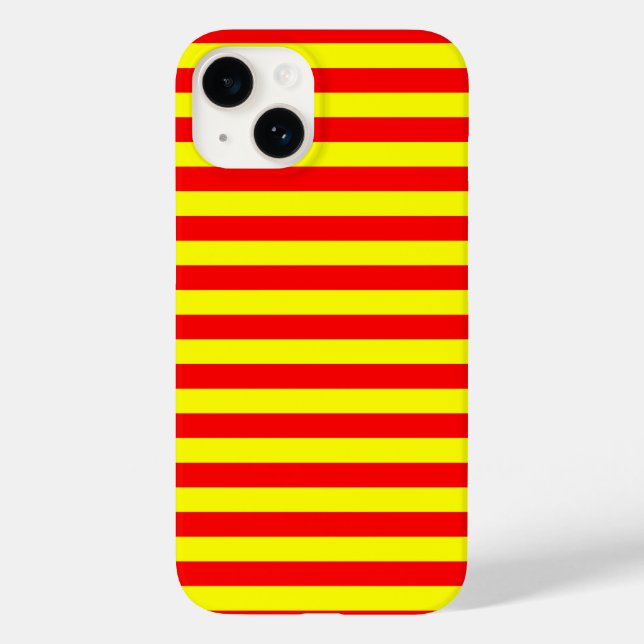 china kyrgyzstan spain flag stripes red yellow pat Case-Mate iPhone 14 hülle (Rückseite)