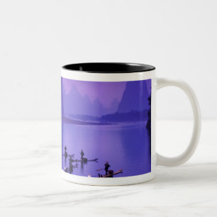 China, Li-Fluss. Kormoranfischer. Zweifarbige Tasse
