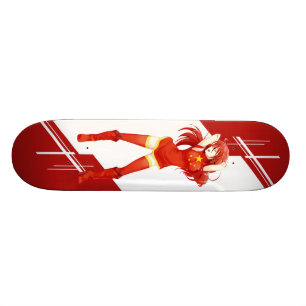 China Manga Mädchen kleidete in der Flagge - Skateboard