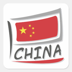 China mit der Markierung X Quadratischer Aufkleber