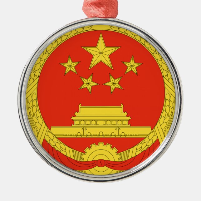 China-nationales Emblem Silbernes Ornament (Vorne)