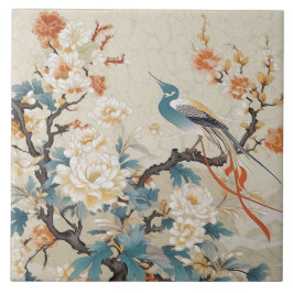 China Orangefarbene Tintenfische und Blume Fliese