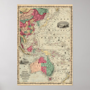 China Ost. Inseln Australien und Oceanica Poster