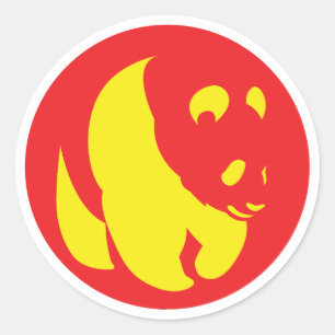 China Panda Chinesische Nationalflagge Runder Aufkleber