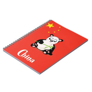 China Panda Reiseplakat. Notizblock