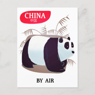 China Panda Reiseplakat Postkarte