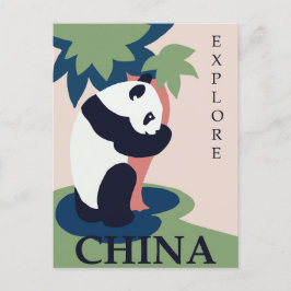 China Panda Vintage Reise Postkarte