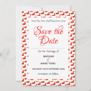 CHINA Patriotische traditionelle Hochzeit  婚礼 Save The Date