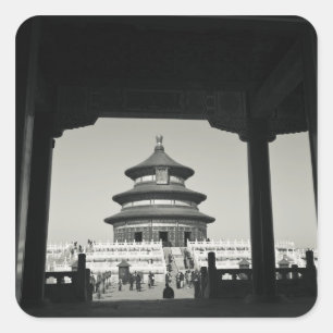 China, Peking, Bezirk Chongwen. Tempel von 2 Quadratischer Aufkleber